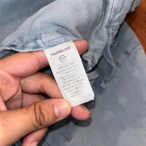 Talentless Twill Quarter-Zip Pullover Sweatshirt M Smocked blue - Picture 8 of 9